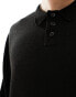 ASOS DESIGN oversized compact knitted polo jumper in black