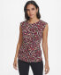 Women's Printed Sleeveless Twist-Front Top