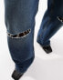Фото #10 товара ASOS DESIGN baggy boyfriend jean in blue with knee rips