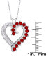 ფოტო #3 პროდუქტის Simulated Rounds and Cubic Zirconia Baguettes Heart Pendant Necklace