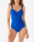 Фото #1 товара Razzle Dazzle Siren Twist-Front Underwire Allover Slimming One-Piece Swimsuit