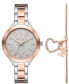 ფოტო #1 პროდუქტის Women's Slim Runway Two-Tone Stainless Steel Bracelet Watch Set 38mm, 2-Piece