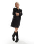 Only puff sleeve denim mini dress in black M - фото #8