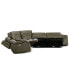 Фото #4 товара Hansley 5-Pc. Zero Gravity Leather Sectional with 3 Power Recliners, Created for Macy's