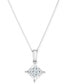Фото #3 товара TruMiracle princess Quad 18" Pendant Necklace (3/4 ct. t.w.) in 14k White Gold