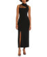 ფოტო #1 პროდუქტის Women's Mock-Neck Sleeveless Slit-Front Dress