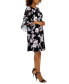 Women's Floral-Print Flutter-Sleeve Swing Dress