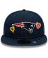 Фото #4 товара Men's Navy New England Patriots Chain Stitch Heart 59FIFTY Fitted Hat