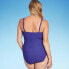 Фото #3 товара Women's UPF 50 Waist Detail Over the Shoulder One Piece Swimsuit - Aqua Green