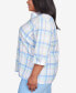 ფოტო #3 პროდუქტის Plus Size Classic Pastels Cool Plaid Button Down Top