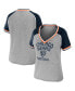 ფოტო #1 პროდუქტის Women's Heather Gray Chicago Bears Throwback Raglan V-Neck T-shirt