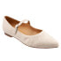 Trotters Hester T2007-270 Womens Beige Canvas Mary Jane Flats Shoes