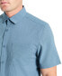 Men's Slim Fit Short-Sleeve Mixed Media Sport Shirt