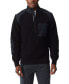 Men's Quarter-Zip Long Sleeve Pullover Patch Sweater