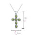 ფოტო #3 პროდუქტის South Western Style Natural Stabilized Green Turquoise Rope Bezel Set Cross Pendant Necklace For Women Sterling Silver