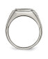 ფოტო #3 პროდუქტის Stainless Steel Brushed and Polished with Black Enamel CZ Ring