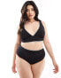 In The Style Plus contrast stitch bikini top co-ord in black