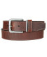 Men's Leather Jean Belt with Metal and Leather Keeper