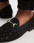 Фото #3 товара Walk London jean snaffle loafers in black sparkle