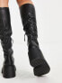 Steve Madden – Jetstream – Kniehohe Stiefel in Schwarz mit Absatz