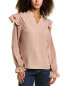 Colette Rose Split Neck Top Women's Beige S