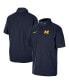 Фото #1 товара Men's Navy Michigan Wolverines Coaches Half-Zip Short Sleeve Jacket