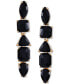 ფოტო #1 პროდუქტის Mixed Cut Crystal Linear Drop Earrings