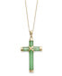 ფოტო #1 პროდუქტის Dyed Jade Cross Pendant Necklace in 14k Gold (20 ct. t.w.)