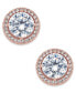 ფოტო #1 პროდუქტის Rose Gold-Tone Crystal and Pavé Round Stud Earrings, Created for Macy's