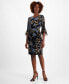 ფოტო #1 პროდუქტის Petite Printed Side Tab Sheath Dress