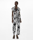 ფოტო #1 პროდუქტის Women's Bow Detail Printed Jumpsuit