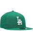 Фото #4 товара Men's Green Los Angeles Dodgers Logo White 59FIFTY Fitted Hat