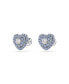 Фото #2 товара Heart, Blue, Rhodium Plated Hyperbola Stud Earrings