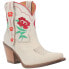Dingo Play Pretty Embroidered Floral Snip Toe Cowboy Booties Womens Off White Ca