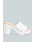 Фото #3 товара Drew Recycled Leather Block Heel Clogs In White