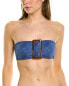 Weworewhat Buckle Bandeau Top Women's Blue Xl