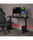 Фото #2 товара Pohl Color Changing Led Gaming Desk With Tempered Glass Top, Steel Tube Frame And Wired Remote Control With Flashing And Solid Light Settings