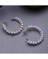 ფოტო #2 პროდუქტის Women's Snowball Hoop Earrings