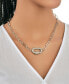 Pave Cubic Zirconia Carabiner Linked Lock Necklace