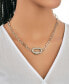 ფოტო #5 პროდუქტის Pave Cubic Zirconia Carabiner Linked Lock Necklace