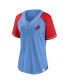 Фото #3 товара Women's Light Blue St. Louis Cardinals Bunt Raglan V-Neck T-shirt