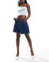 Фото #2 товара ASOS DESIGN denim notch side shorts in indigo