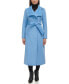 Women's Belted Maxi Wool Coat with Fenced Collar