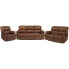 Фото #1 товара Harmony Series Chocolate Brown Microfiber Reclining Sofa Set