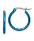 ფოტო #1 პროდუქტის Stainless Steel Polished Blue plated Hoop Earrings