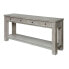 Фото #1 товара White Rustic Solid Wood Sofa Table with Open Shelf Storage