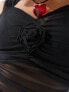 Фото #3 товара Noisy May mesh rosette top in black