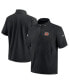 Men's Black Cincinnati Bengals Sideline Coach Short Sleeve Hoodie Quarter-Zip Jacket