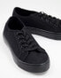 ASOS DESIGN Wide Fit Dizzy lace up trainers in black drench