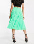 ASOS DESIGN pleated midi skirt in apple green